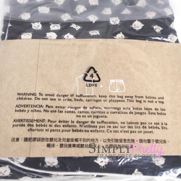 Madewell B/W Knit Bedtime Cat Person Pajamas Set M - Picture 7 of 7